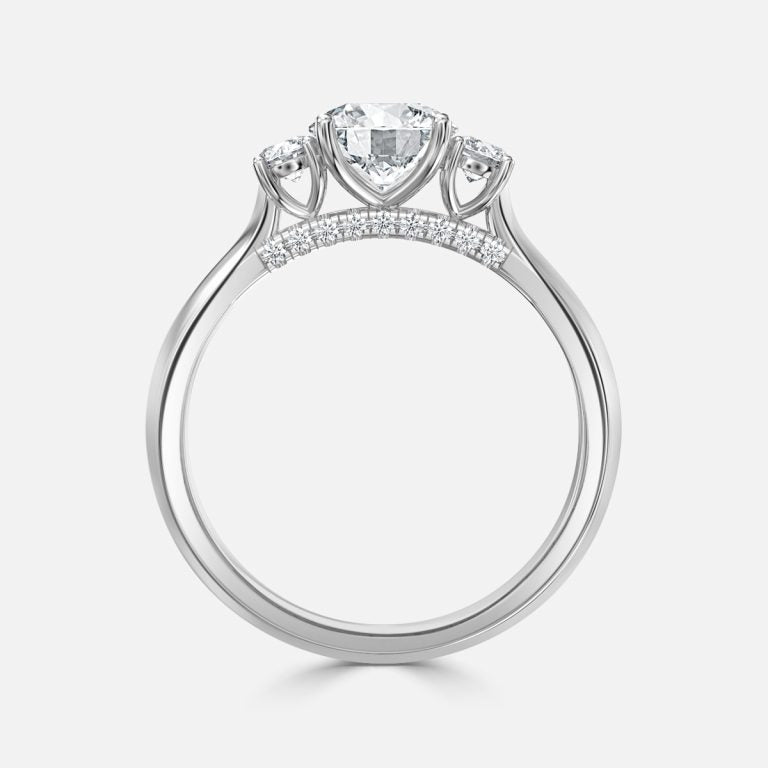 Round Cut Trilogy Engagement Ring