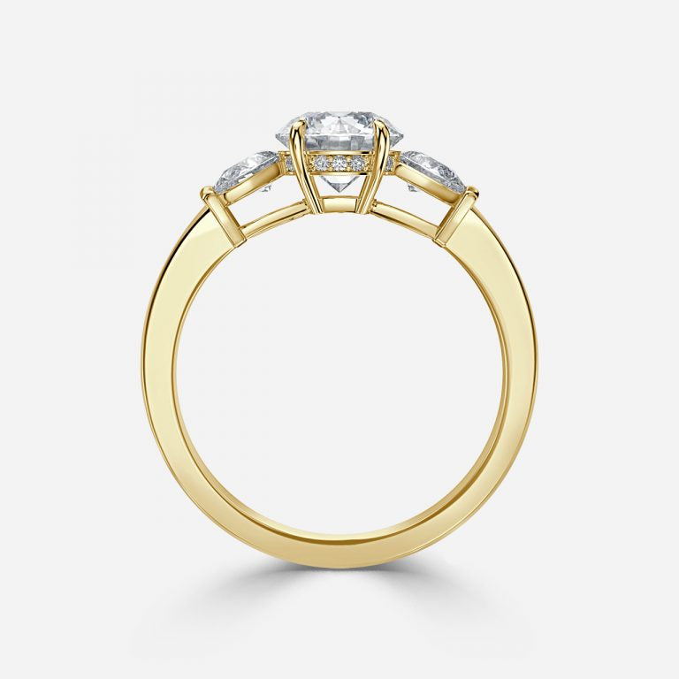 Trilogy Round Cut Engagement Ring