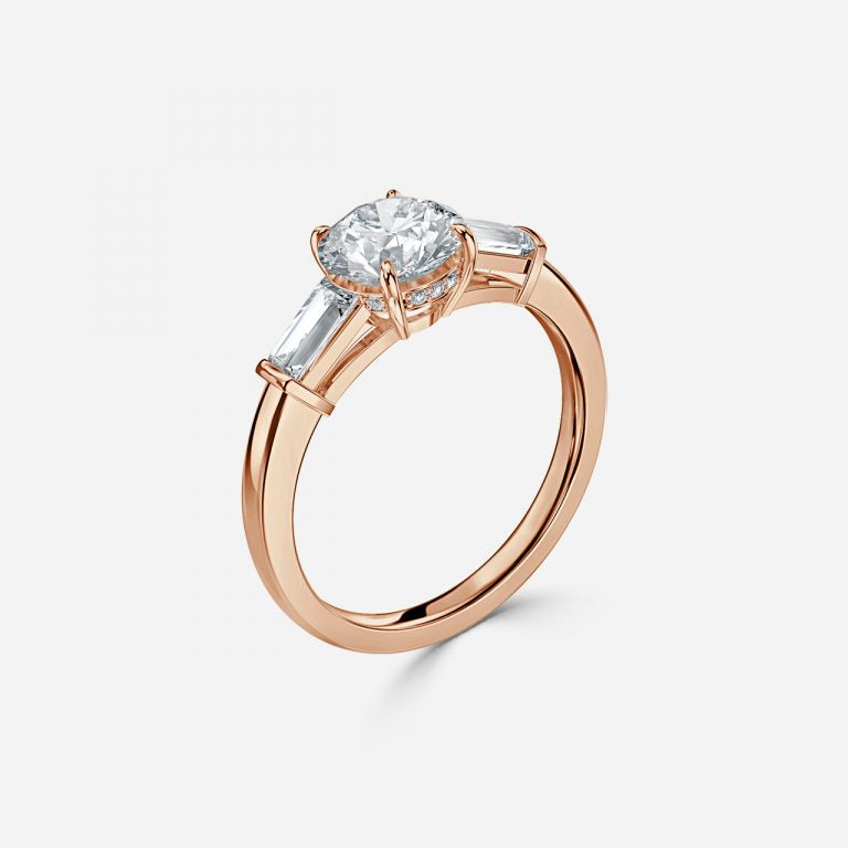 Three Stone Round Cut Engagement Ring