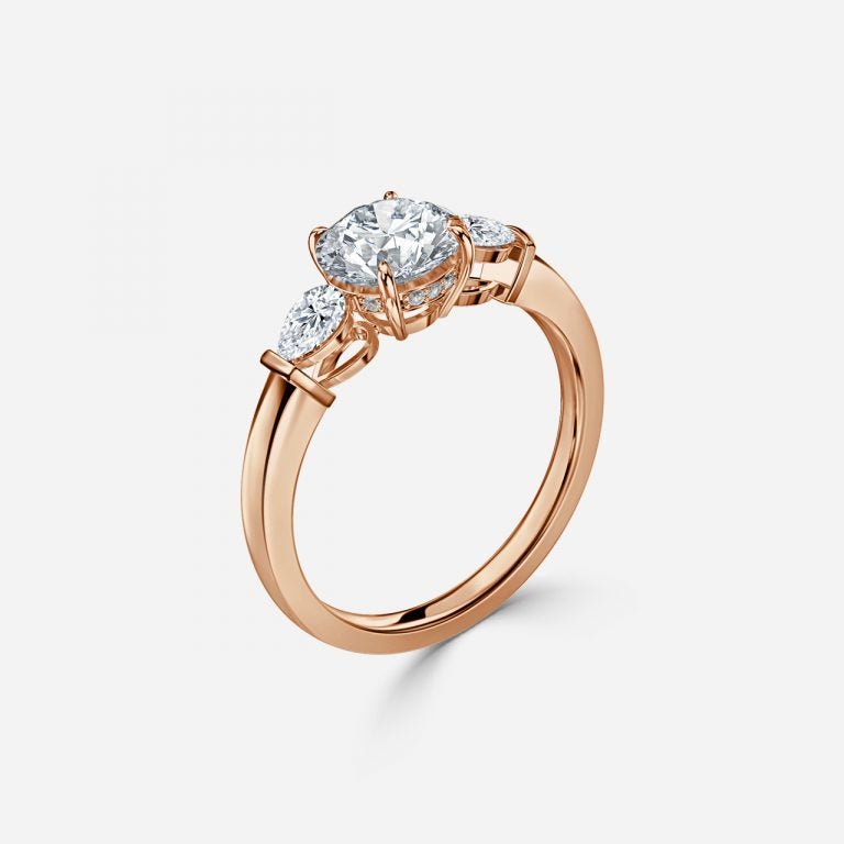 Trilogy Round Cut Engagement Ring