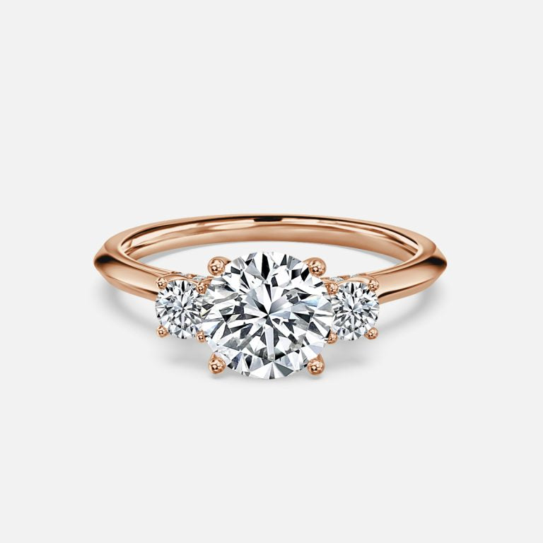 Round Cut Trilogy Engagement Ring