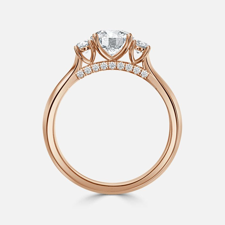 Round Cut Trilogy Engagement Ring