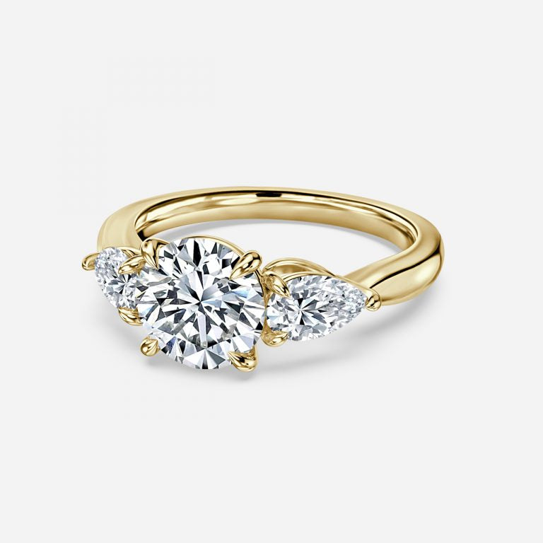 Round & Pear Diamond Engagement Ring