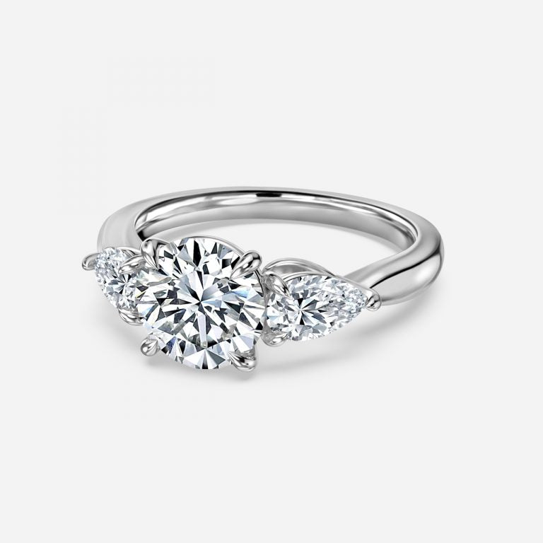 Round & Pear Diamond Engagement Ring