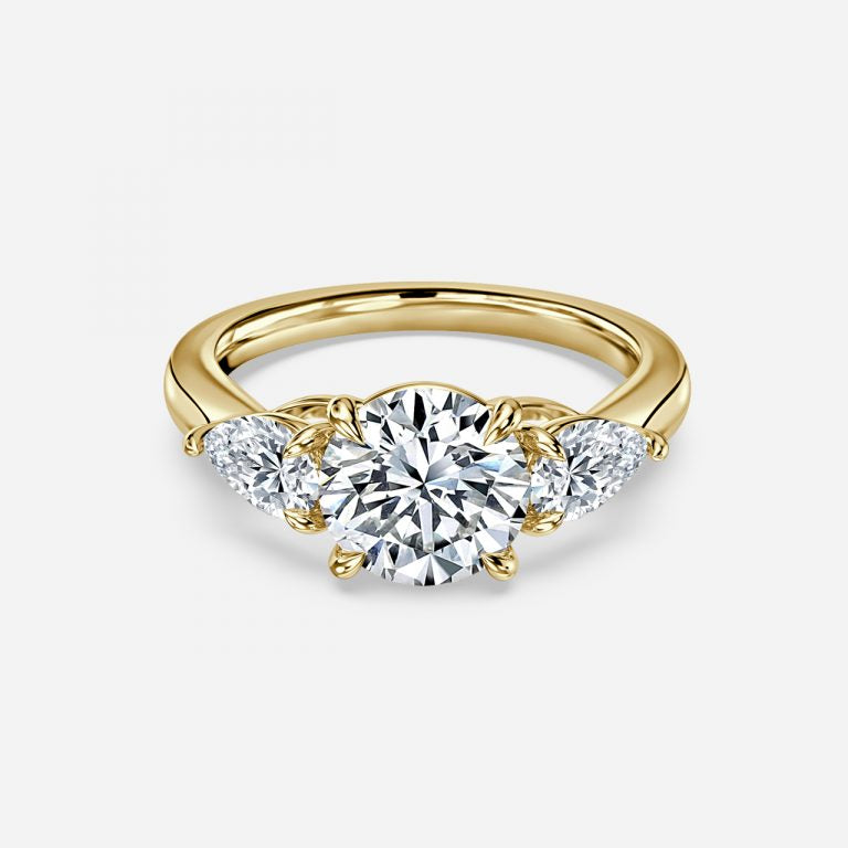 Round & Pear Diamond Engagement Ring