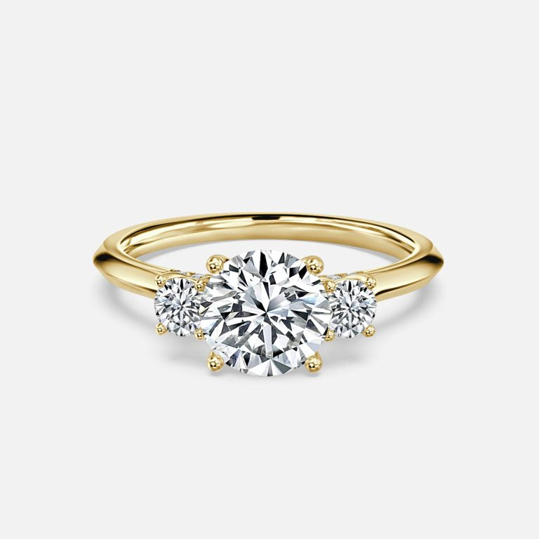 Round Cut Trilogy Engagement Ring