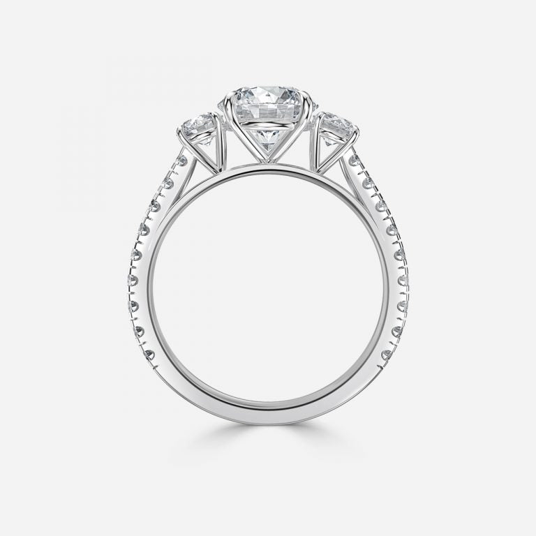 Three Stone Gwen Round Engagement Ring