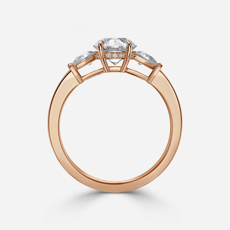 Trilogy Round Cut Engagement Ring