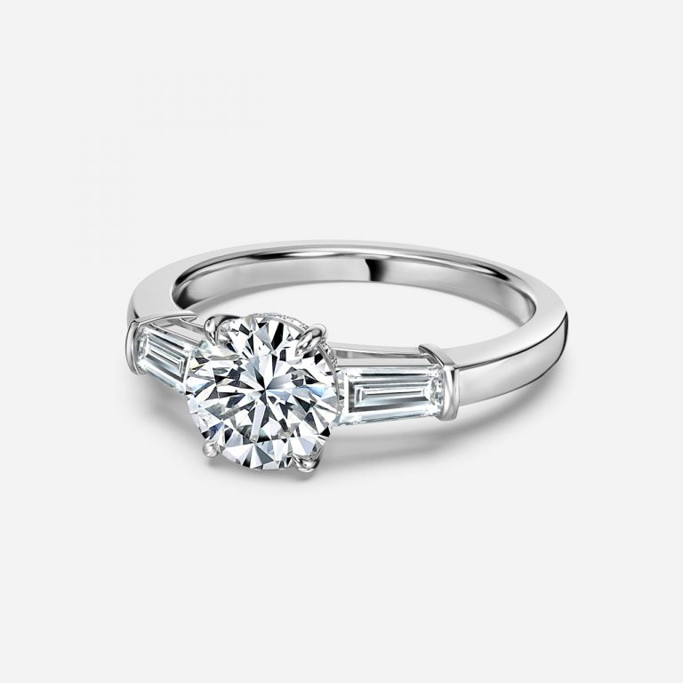 Three Stone Round Cut Engagement Ring