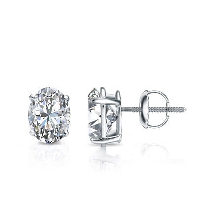 2.00 Tcw IGI Certified Oval Diamond Stud Earring