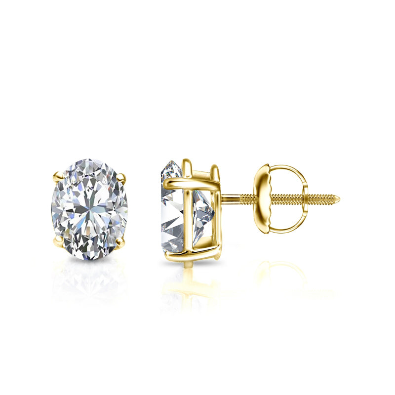 2.00 Tcw IGI Certified Oval Diamond Stud Earring