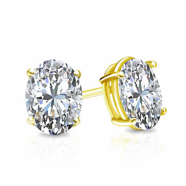 2.00 Tcw IGI Certified Oval Diamond Stud Earring