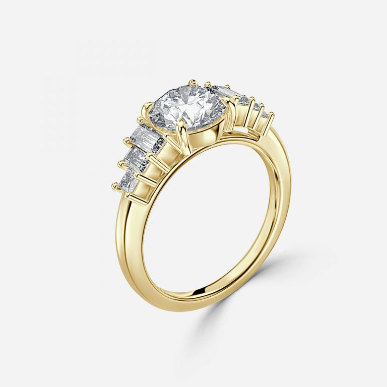 Seven Stone Round Cut Engagement Ring