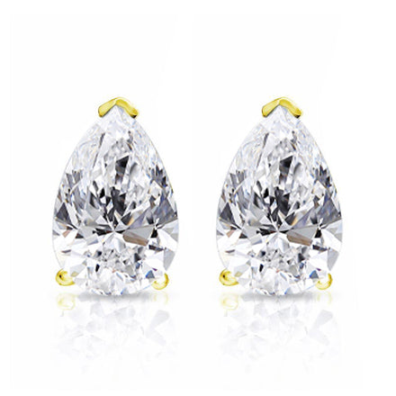 2.00 Tcw IGI Certified Pear Diamond Stud Earring