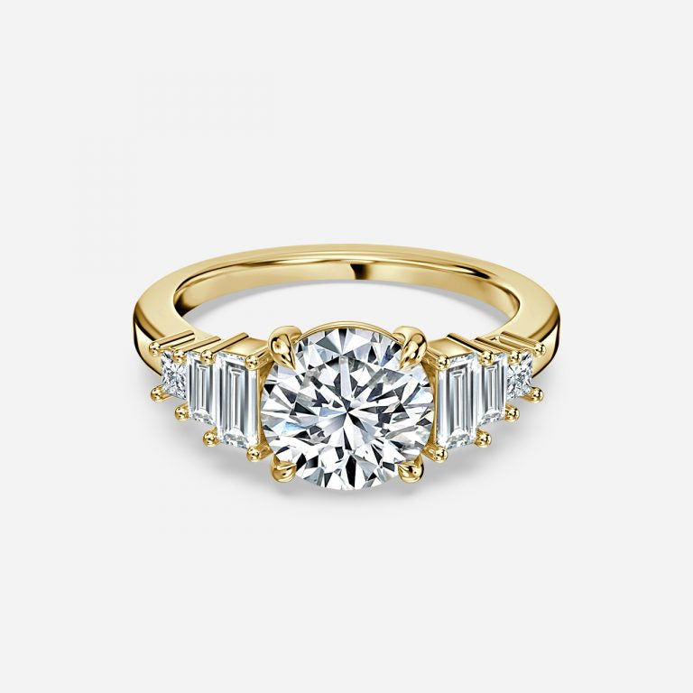 Seven Stone Round Cut Engagement Ring