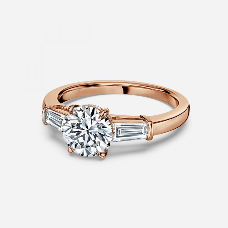 Three Stone Round Cut Engagement Ring