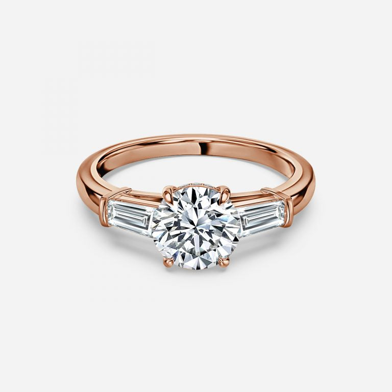 Three Stone Round Cut Engagement Ring