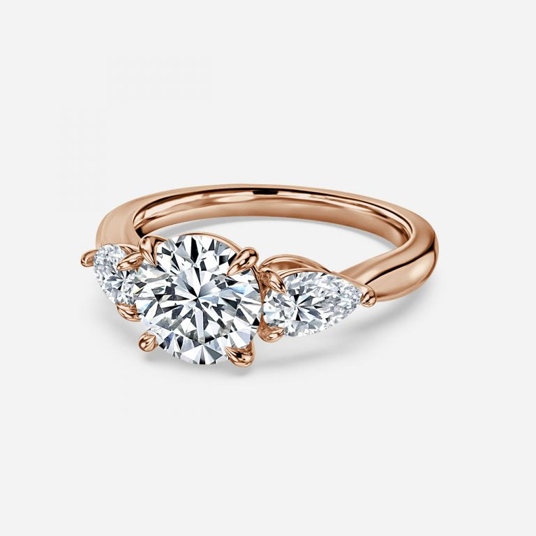 Round & Pear Diamond Engagement Ring