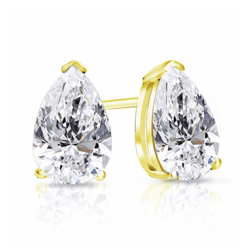 2.00 Tcw IGI Certified Pear Diamond Stud Earring