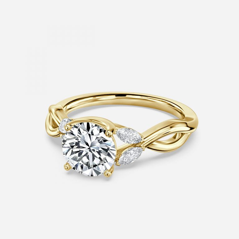 Round & Marquise Cut Diamond Engagement Ring