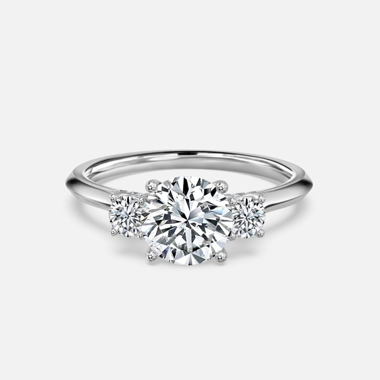 Round Cut Trilogy Engagement Ring