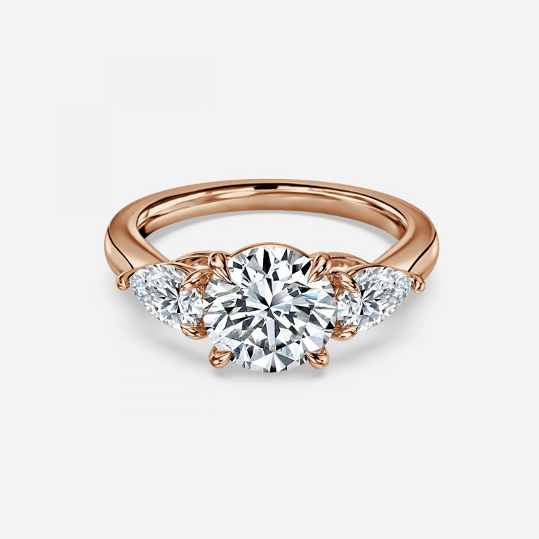 Round & Pear Diamond Engagement Ring