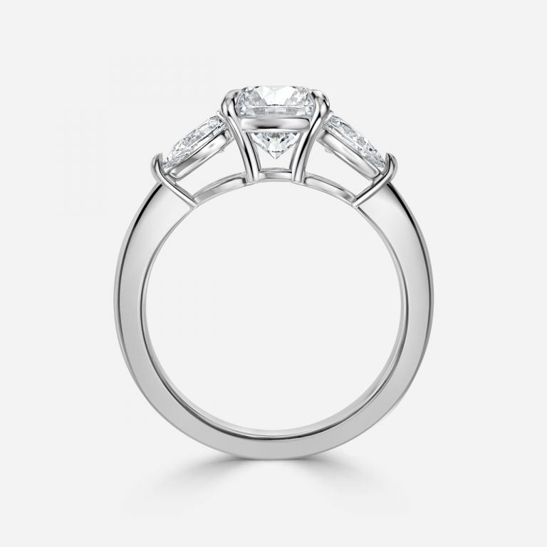 Round & Pear Diamond Engagement Ring