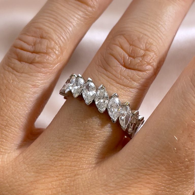 Slanted Marquise Diamond Eternity Band