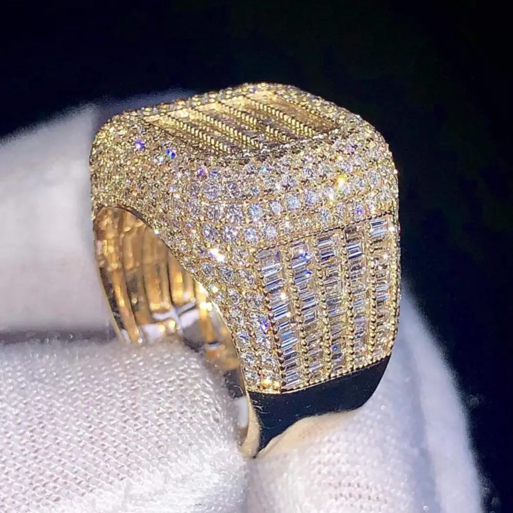 Iced Out Baguette Diamond Men's Ring