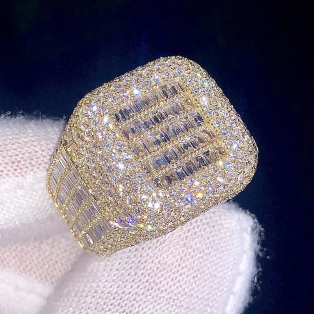 Iced Out Baguette Diamond Men's Ring