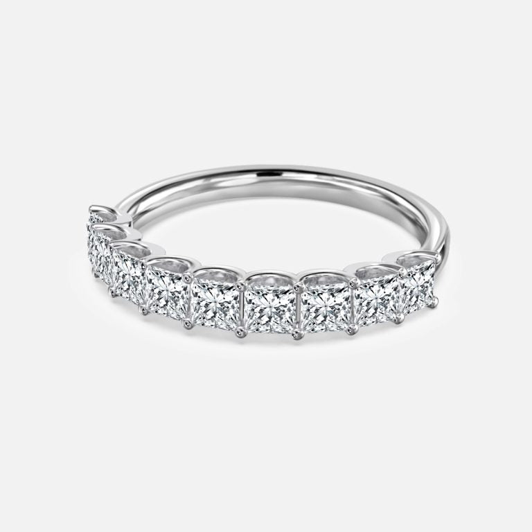 Beautiful Princess Diamond Half Eternity Ring