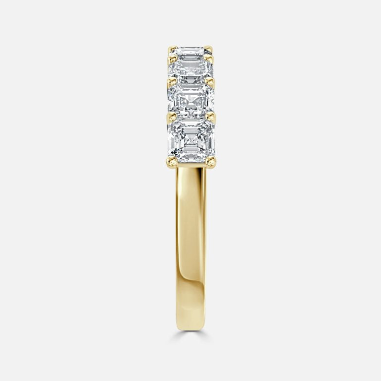 Asscher Diamond Half Eternity Ring