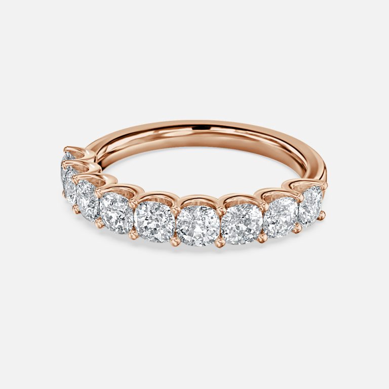 Cushion Diamond Half Eternity Vvs Ring