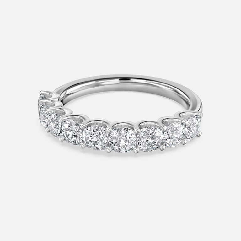 Cushion Diamond Half Eternity Vvs Ring