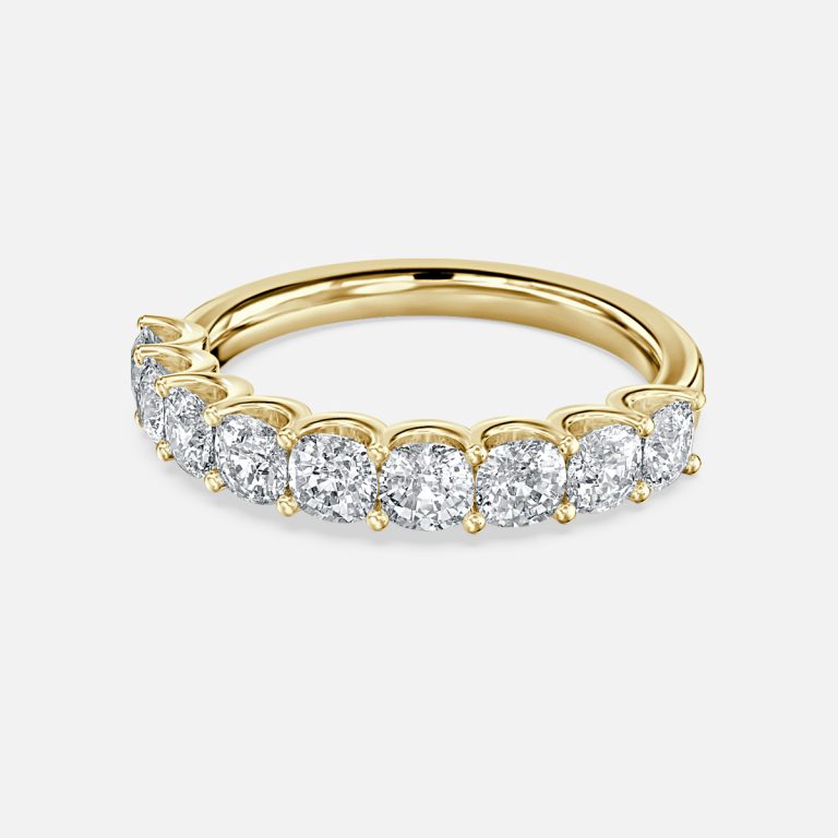 Cushion Diamond Half Eternity Vvs Ring